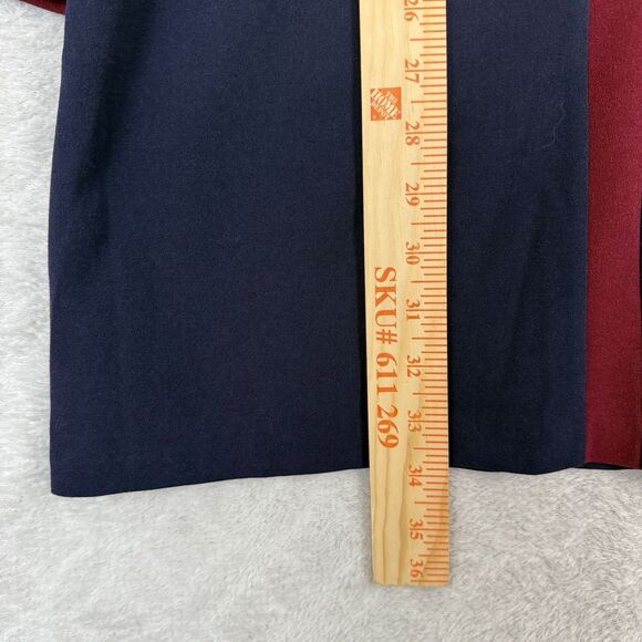 Alexia Admor Flare Sleeve Shift Dress M Blue Burgundy Mod Retro MCM Gogo Party - Picture 8 of 13